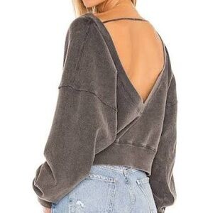 Free People Take Me Back Pullover - Charcoal